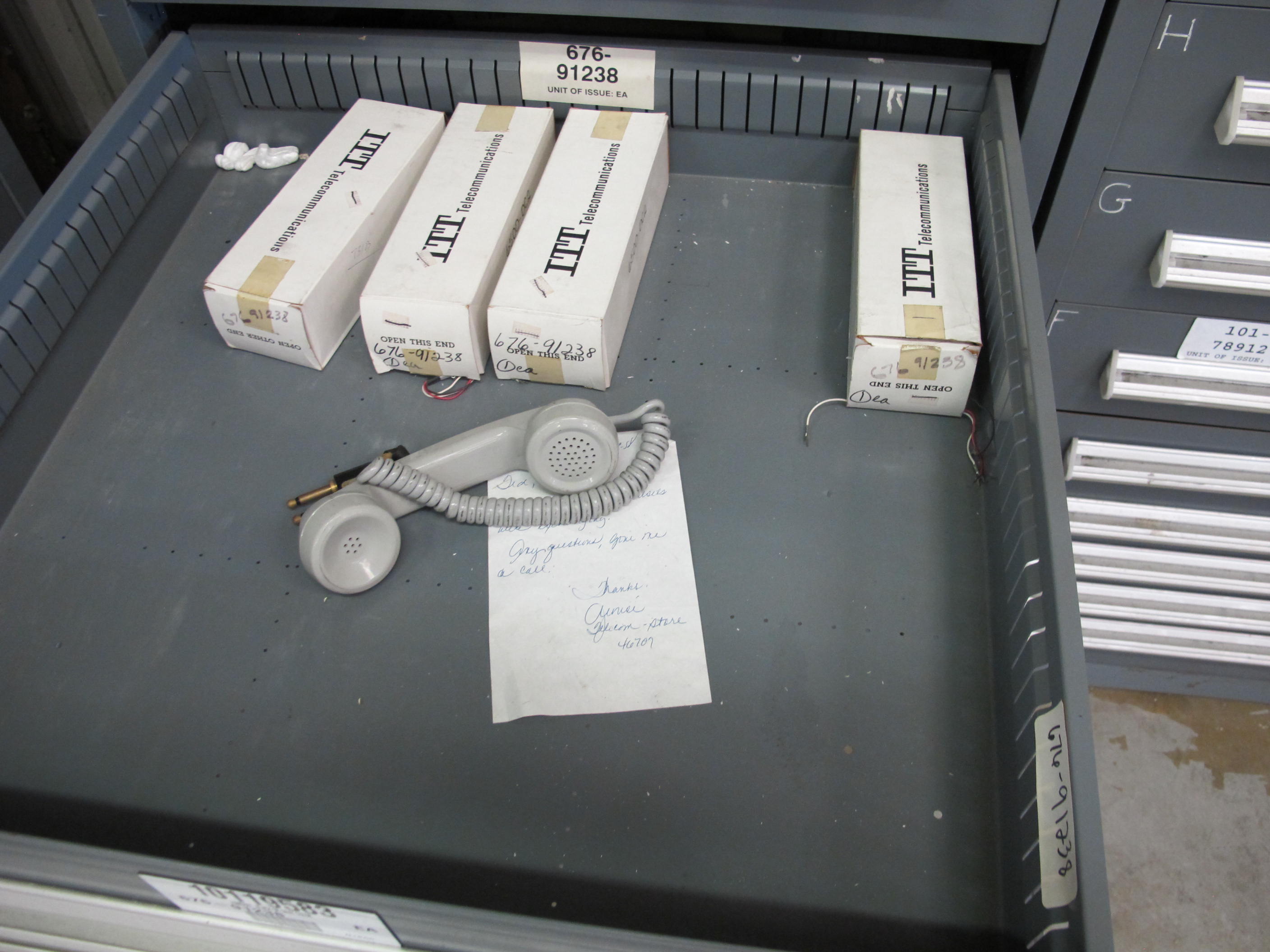 STANLEY VIDMAR HEAVY DUTY 5-DRAWER PARTS CABINET W/ CONTENTS (W-44) LOADING & HANDLING FEE $25-